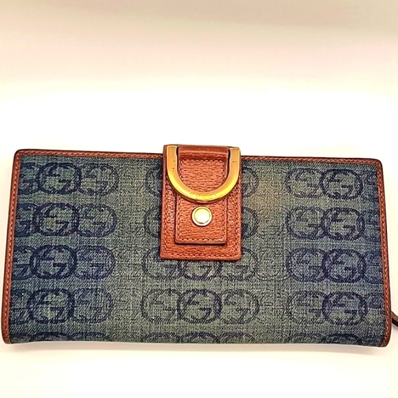 GUCCI DENIM TOTE AND LONG WALLET BUNDLE - Picture 7 of 16